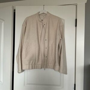 Cream Snap-Button Bomber
